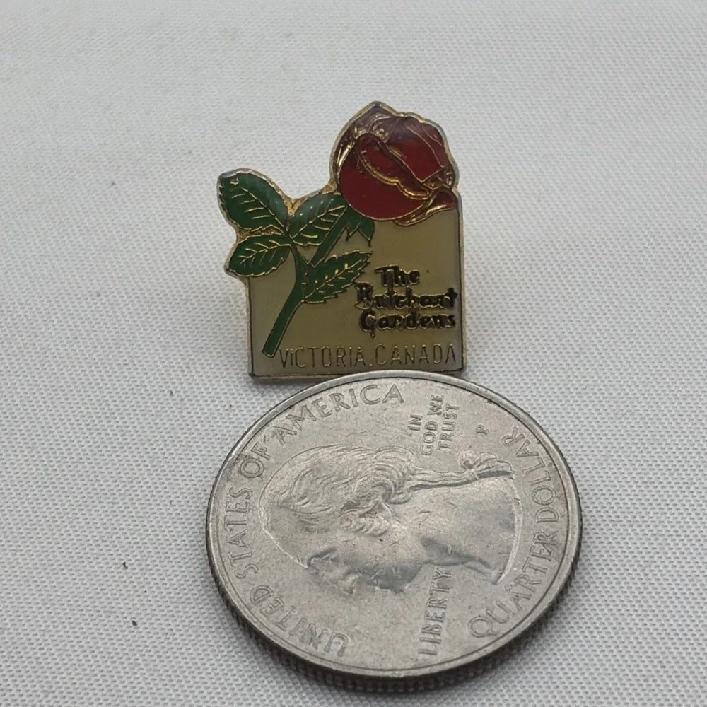 The Butchart Gardens Victoria Canada Rose Flower Lapel Hat Pin